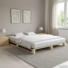 Palešu Gultas Rāmis, 200X200 Cm, Priedes Koks Vidaxl Palešu Gultas Rāmis, 200X200 Cm, Priedes Koks Vidaxl