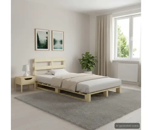Palešu Gultas Rāmis, 120X200 Cm, Priedes Masīvkoks Vidaxl