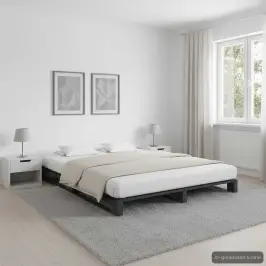 Lovos Rėmas Iš Palečių, Pilkos Sp., 120X200cm Pušies Med. Mas.