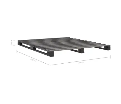 Kaubaalustest Voodiraam Hall, Tugev Männipuit, 200 X 200 Cm