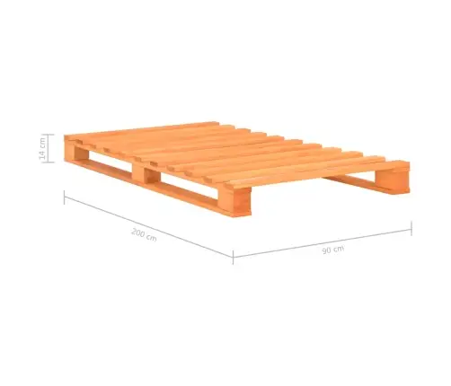 Palešu Gultas Rāmis, 90X200 Cm, Brūns Priedes Masīvkoks Vidaxl