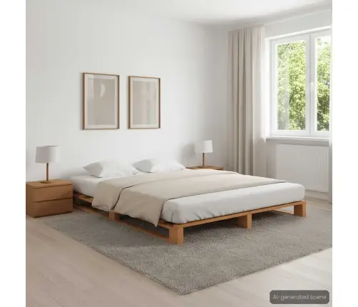 Lovos Rėmas Iš Palečių, Rudas, 140X200cm Pušies Masyvas