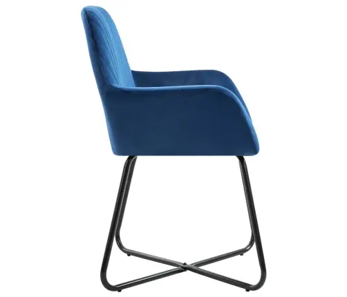 Virtuves Krēsli, 4 Gab., Zils Samts Vidaxl