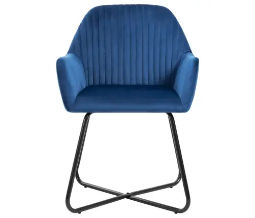Virtuves Krēsli, 6 Gab., Zils Samts Vidaxl