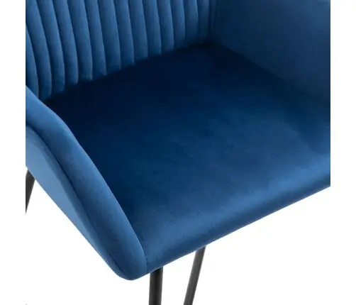 Virtuves Krēsli, 6 Gab., Zils Samts Vidaxl