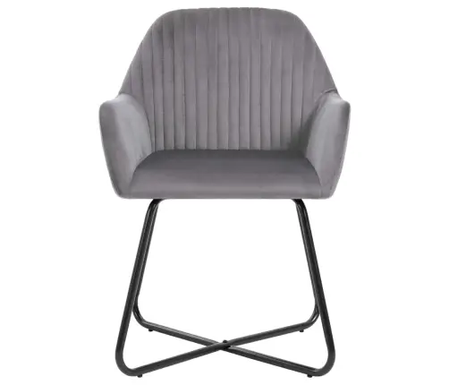 Virtuves Krēsli, 6 Gab., Pelēks Samts Vidaxl