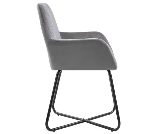 Virtuves Krēsli, 6 Gab., Pelēks Samts Vidaxl