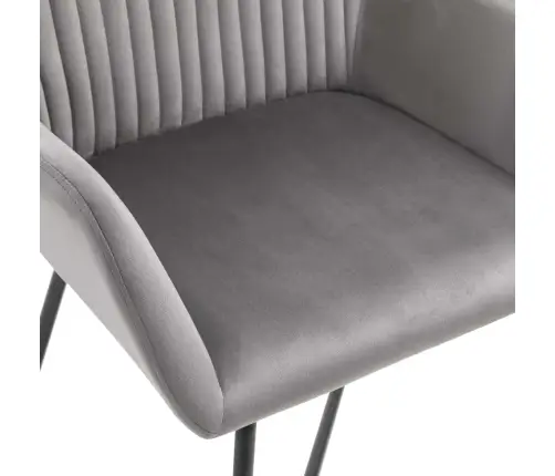 Virtuves Krēsli, 6 Gab., Pelēks Samts Vidaxl