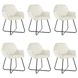 Virtuves Krēsli, 6 Gab., Krēmkrāsas Samts Vidaxl