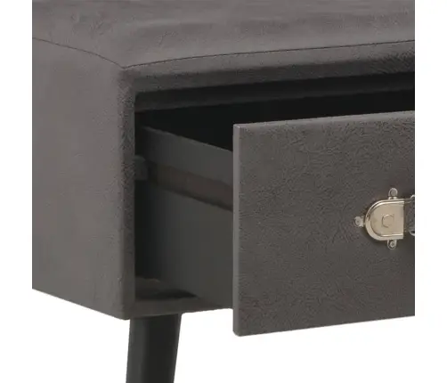 Suoliukas Su Stalčiais, Pilkos Spalvos, 80 cm Dirbtinė Oda