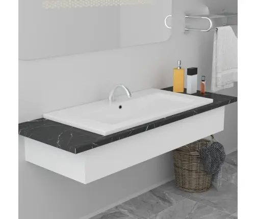 Iebūvējama Izlietne, 81X39,5X18,5 Cm, Balta Keramika Vidaxl