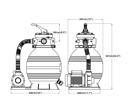Liiva Filterpumbad 2 Tk, 400 W, 11 000L/H