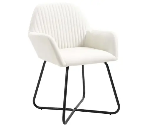 Virtuves Krēsli, 6 Gab., Krēmkrāsas Audums Vidaxl