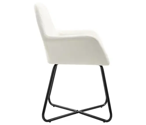 Virtuves Krēsli, 6 Gab., Krēmkrāsas Audums Vidaxl