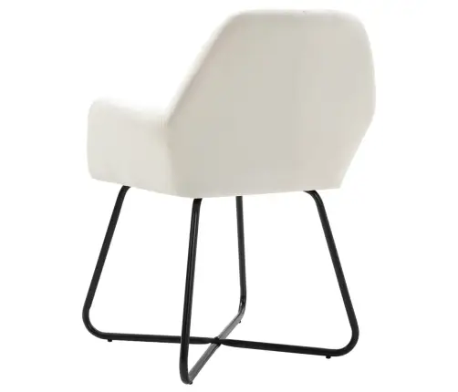 Virtuves Krēsli, 6 Gab., Krēmkrāsas Audums Vidaxl