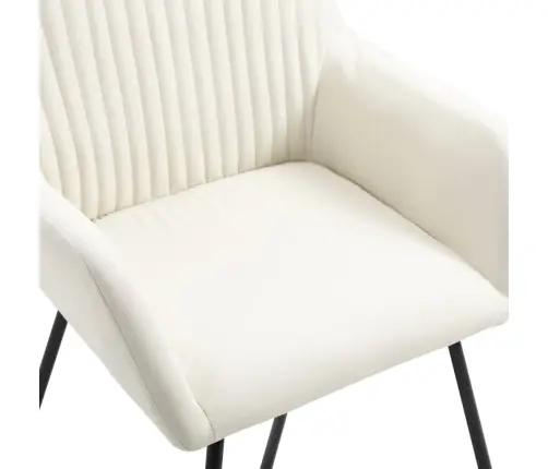 Virtuves Krēsli, 6 Gab., Krēmkrāsas Audums Vidaxl