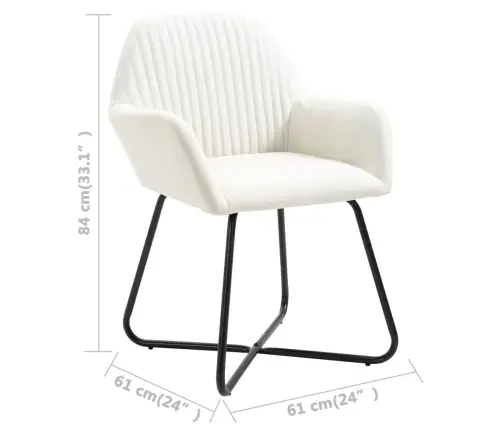 Virtuves Krēsli, 6 Gab., Krēmkrāsas Audums Vidaxl