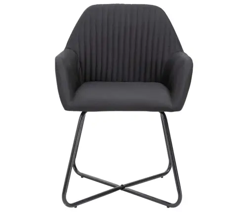 Virtuves Krēsli, 4 Gab., Melns Audums Vidaxl