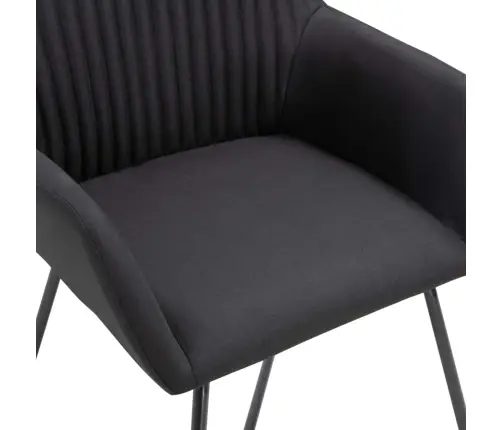 Virtuves Krēsli, 4 Gab., Melns Audums Vidaxl