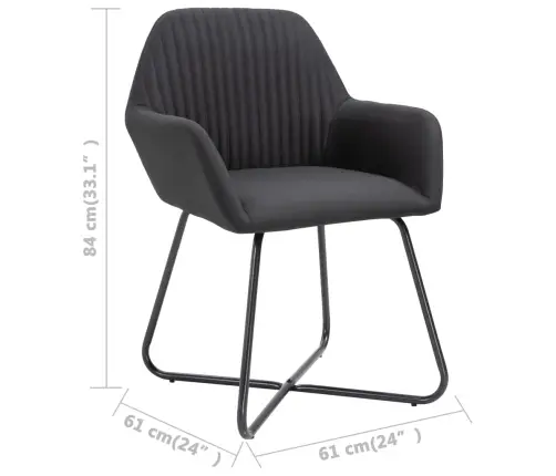 Virtuves Krēsli, 4 Gab., Melns Audums Vidaxl