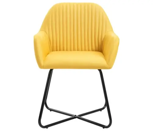 Virtuves Krēsli, 4 Gab., Dzeltens Audums Vidaxl