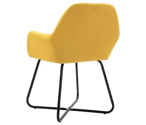 Virtuves Krēsli, 4 Gab., Dzeltens Audums Vidaxl