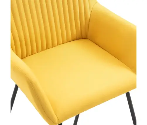 Virtuves Krēsli, 4 Gab., Dzeltens Audums Vidaxl
