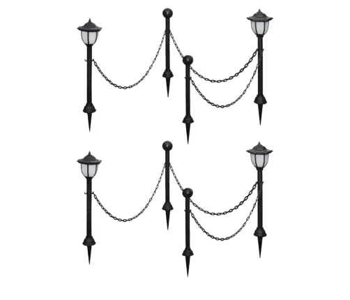 Päikesepatareiga Lambid 4 Tk Kettaia Ja Postidega