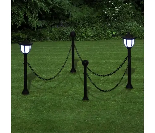 Päikesepatareiga Lambid 4 Tk Kettaia Ja Postidega