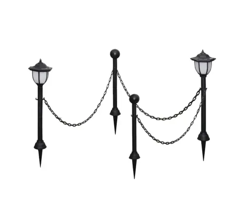 Päikesepatareiga Lambid 4 Tk Kettaia Ja Postidega