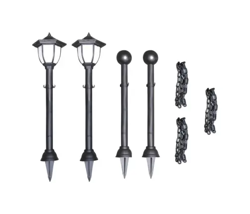 Päikesepatareiga Lambid 4 Tk Kettaia Ja Postidega