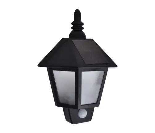 Päikesepatareiga Seinavalgustid, 2 Tk, Liikumisanduriga, Must
