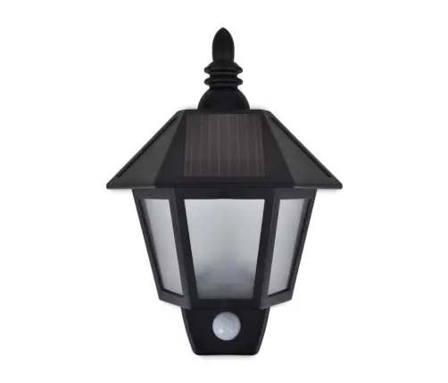 Päikesepatareiga Seinavalgustid, 2 Tk, Liikumisanduriga, Must