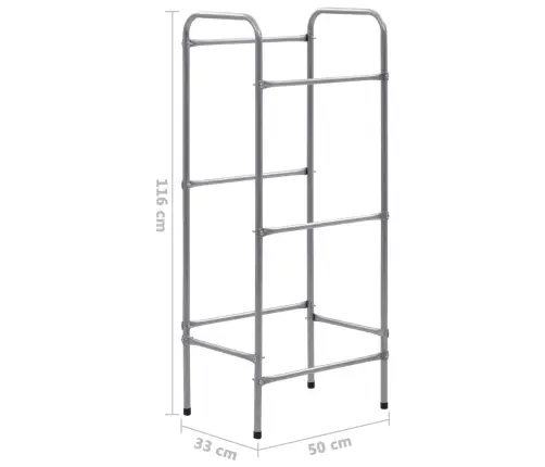 Lentyna 3 Dėžėms, Sidabrinės Spalvos, 50X33X116cm Plienas