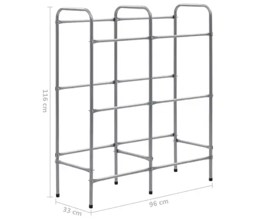 Lentyna 6 Dėžėms, Sidabrinės Spalvos, 96X33X116cm Plienas