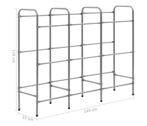 Lentyna 9 Dėžėms, Sidabrinės Spalvos, 145X33X116cm Plienas
