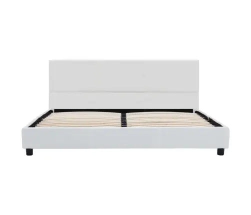 Gultas Rāmis, Balta Mākslīgā Āda, 140X200 Cm Vidaxl