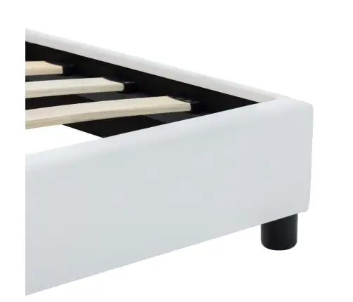 Gultas Rāmis, Balta Mākslīgā Āda, 140X200 Cm Vidaxl