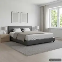 Lovos Rėmas, Pilkos Spalvos, 120X200 cm Dirbtinė Oda