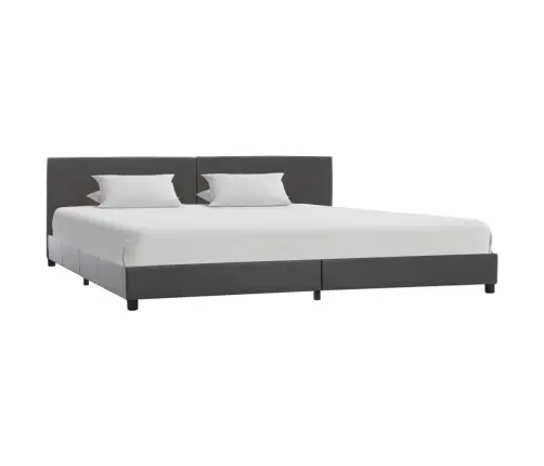 Lovos Rėmas, Pilkos Spalvos, 180X200 cm Dirbtinė Oda