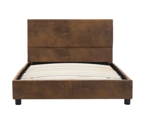 Voodiraam, Pruun, Kunstseemisnahast, 100 X 200 Cm