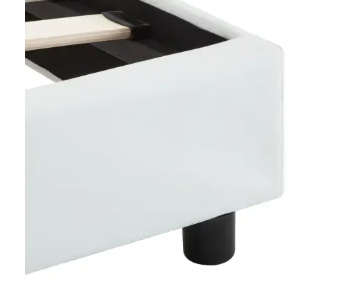 Gultas Rāmis Ar Led, Balta Mākslīgā Āda, 120X200 Cm Vidaxl