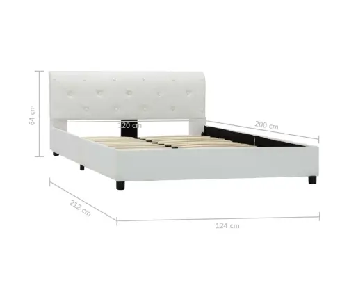 Lovos Rėmas, Baltas, 120X200cm Dirbtinė Oda