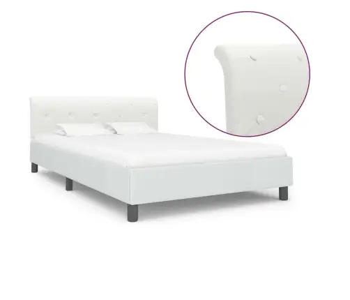 Lovos Rėmas, Baltas, 140X200cm Dirbtinė Oda