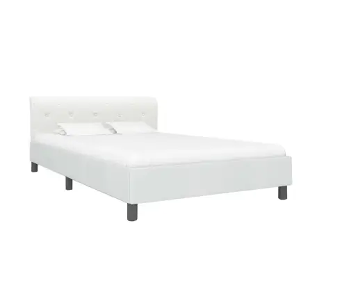 Lovos Rėmas, Baltas, 140X200cm Dirbtinė Oda