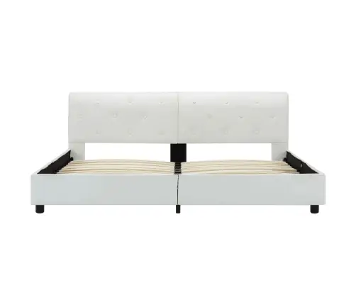 Gultas Rāmis, Balta Mākslīgā Āda, 160X200 Cm Vidaxl