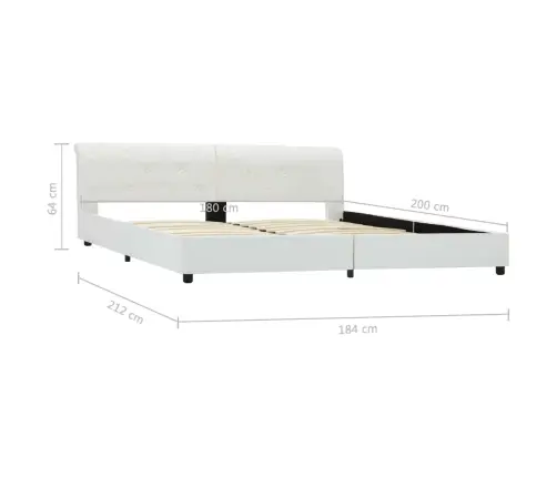 Voodiraam Ilma Madratsita, Valge, Kunstnahast, 180 X 200 Cm