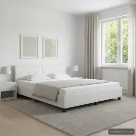 Gultas Rāmis, Balta Mākslīgā Āda, 180X200 Cm Vidaxl Gultas Rāmis, Balta Mākslīgā Āda, 180X200 Cm Vidaxl