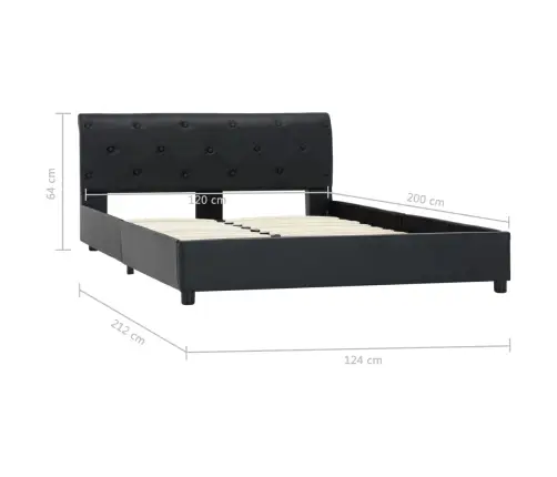 Gultas Rāmis, Melns Mākslīgā Āda, 120X200 Cm Vidaxl