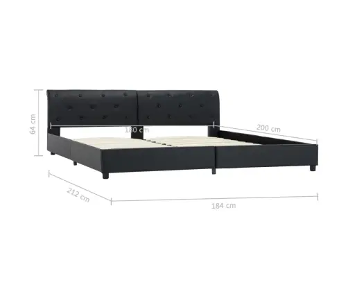 Gultas Rāmis, Melns Mākslīgā Āda, 180X200 Cm Vidaxl